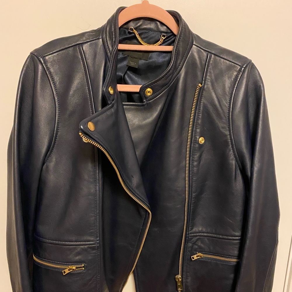 J.Crew Collection, Leather Moto Jacket
